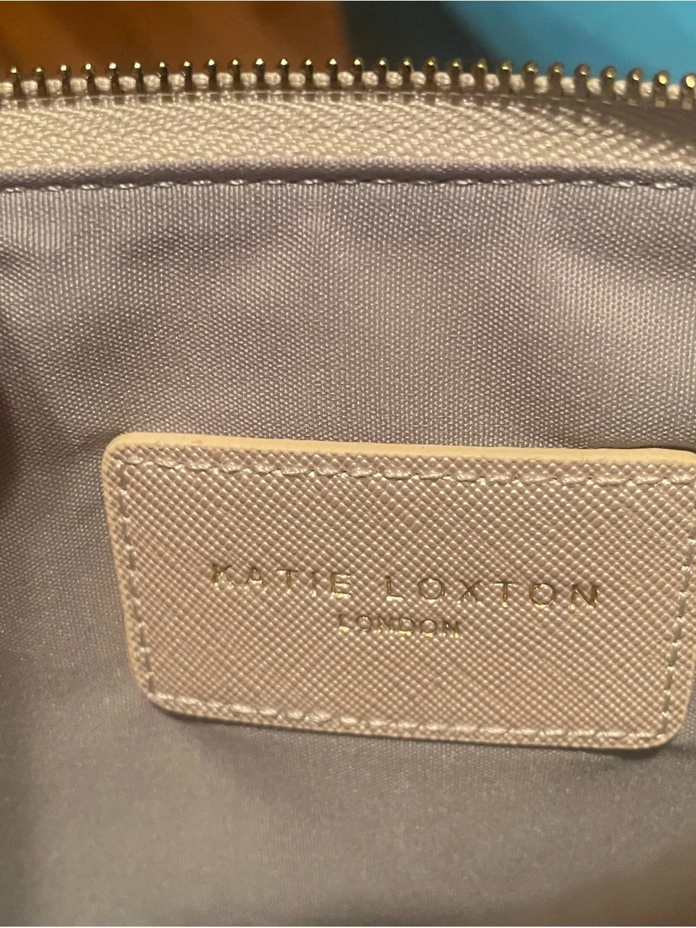 Kate Loxton London Cream Bridesmaid Cosmetic Pouch with Gold Script bag included